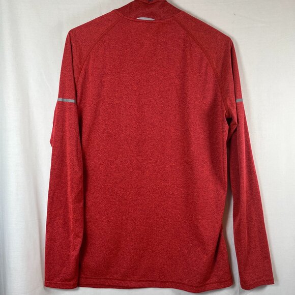 Adidas Shirt Mens Large Orange Performance 1/4 Zip Long Sleeve - Picture 2 of 8